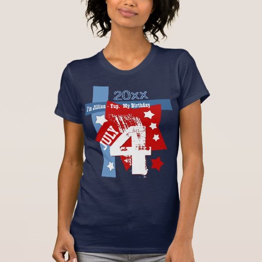 T-shirt ANNIVERSAIRE année faite sur commande BLEUE (Devant)