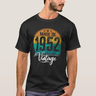 T-shirt Anniversaire Année vintage de naissance 1952 anniv