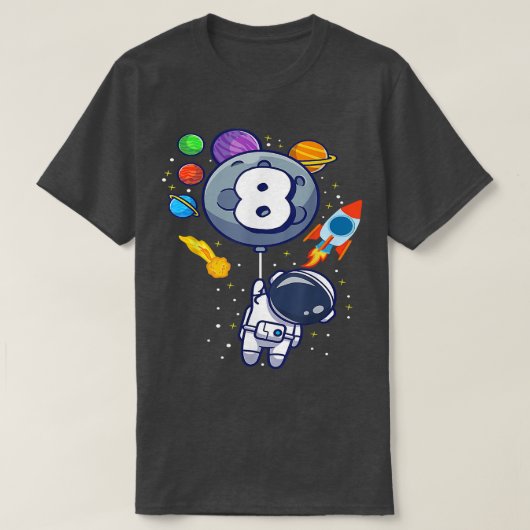 T-shirt anniversaire astronaut 8 ans 8ème anniversaire gar (Design devant)