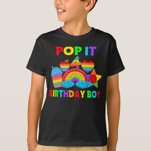 T-shirt Anniversaire Boy Pop It 4 (Devant)