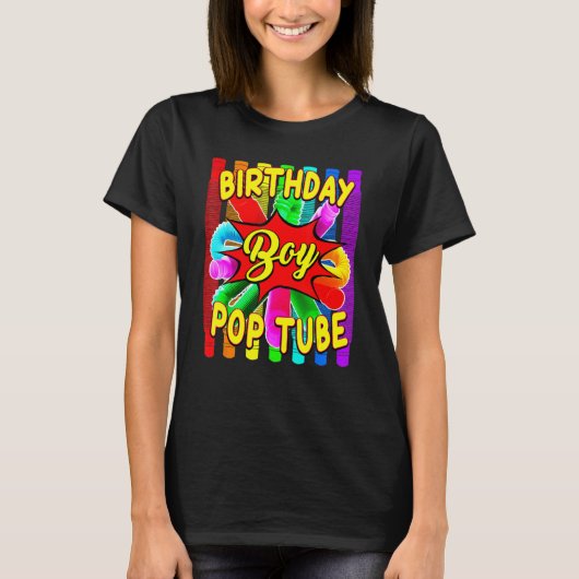 T-shirt Anniversaire Boy Pop Tube Thème Anniversaire (Devant)