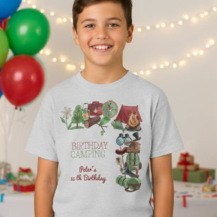 T-shirt Anniversaire camping nature randonnée pour enfants