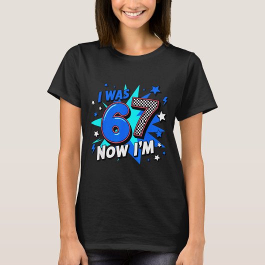 T-shirt Anniversaire carreaux bleus j'avais 6 ans maintena (Devant)