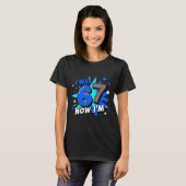 T-shirt Anniversaire carreaux bleus j'avais 6 ans maintena (Devant entier)