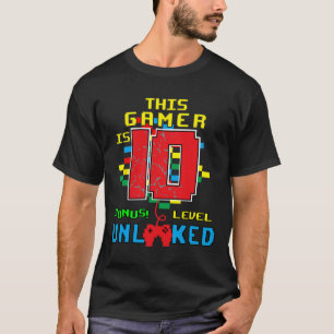 T-shirt Anniversaire Chemise Vidéo Jeu Déverrouillé Niveau