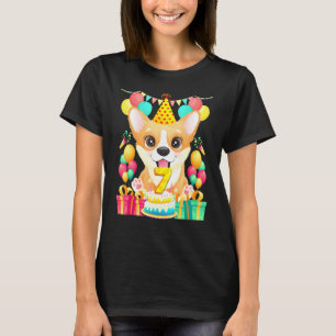 T-shirt Anniversaire Corgi 7ème 7 Ans