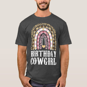 T-shirt Anniversaire Cowgirl tenue Rainbow Girl Cowboy Wes