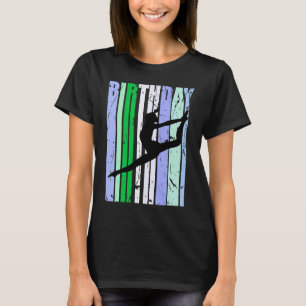 T-shirt Anniversaire Danse Fille Retro Saison Bleu Vert