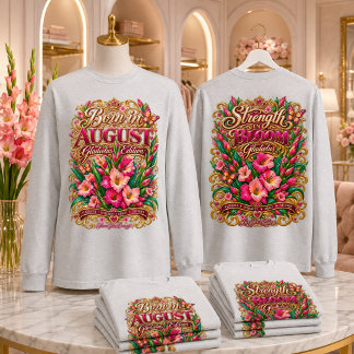 T-SHIRT ANNIVERSAIRE D'AOÛT • FLEUR DE NAISSANCE GLAÏEUL