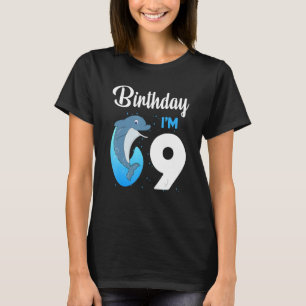 T-shirt Anniversaire dauphin 9 ans Enfants garçons filles 