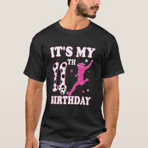 T-shirt Anniversaire de 11 ans Thème Football Fille de 11