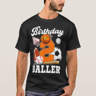 T-shirt Anniversaire de 2 Ans Baller 2ème Anniversaire Spo