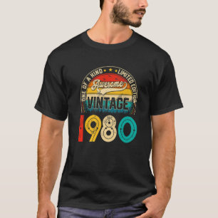 T-shirt anniversaire De 42 Ans Vintage 1980 Édition Limité