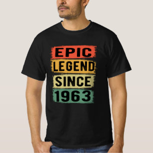 T-shirt anniversaire de 58 ans 1963 Légende épique 59e ann