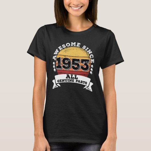 T-shirt Anniversaire de 70 ans Né en 1953 70e (Devant)