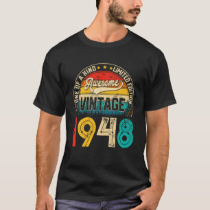 T-shirt anniversaire De 74 Ans Vintage 1948 Édition Limité