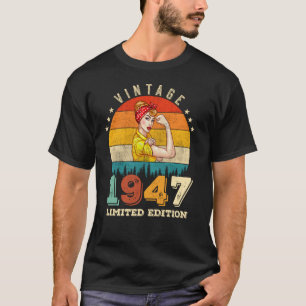 T-shirt anniversaire de 75 ans 1947 Vintage 75e anniversai