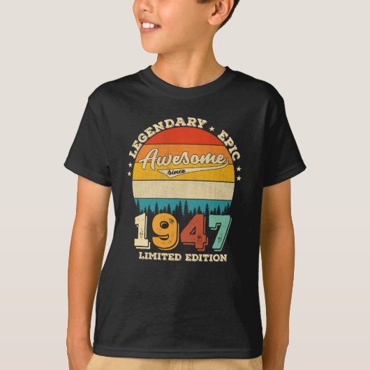 T-shirt anniversaire de 78 ans 1947 Magnifique 78e anniver (Devant)
