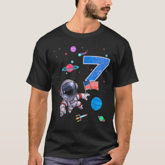 T-shirt Anniversaire de 7 ans Astronaute Garçon Anniversai