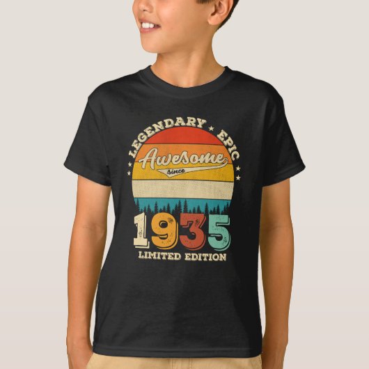 T-shirt anniversaire de 90 ans 1935 merveilleux 90e annive (Devant)