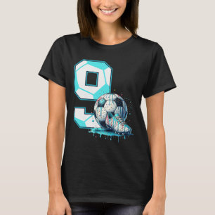 T-shirt Anniversaire de 9 ans de football Crème glacée qui