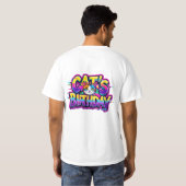 T-shirt Anniversaire de chat Arc-en-ciel Glitch (Dos entier)