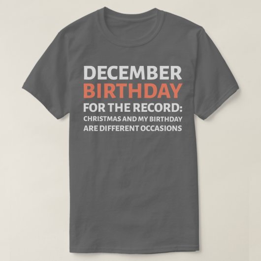 T-SHIRT ANNIVERSAIRE DE DÉCEMBRE (Design devant)