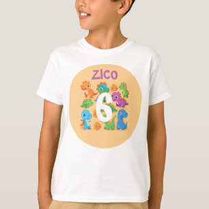T-shirt Anniversaire de dinosaure personnalisé 