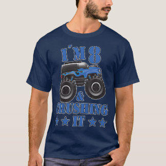T-shirt Anniversaire de enfant 8 ans Monster Truck Enfants