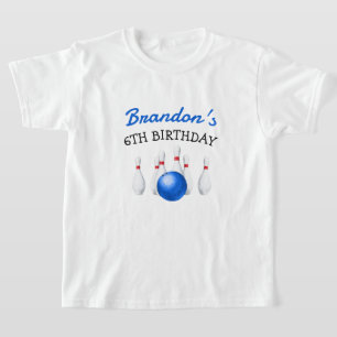 T-shirt Anniversaire de enfant amusant Red et Blue Bowling