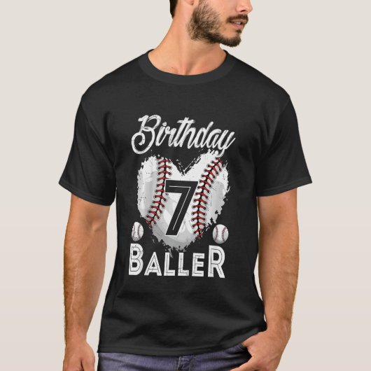 T-shirt Anniversaire de enfant Baller 7 Ans Baseball 7ème (Devant)