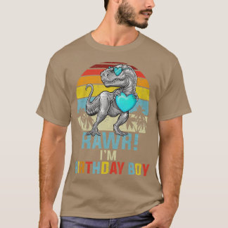 T-shirt Anniversaire de enfant Boy Dino Rex Dinosaur Garço