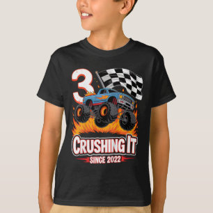 T-shirt Anniversaire de enfant Camion Monster 3 ans Garçon