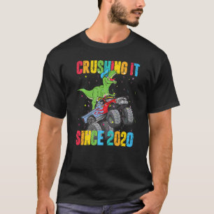 T-shirt Anniversaire de enfant Dinosaur Monster Truck Crus