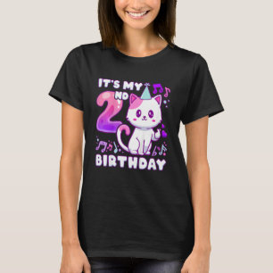 T-shirt Anniversaire de enfant fille 2 ans, chaton K-pop a