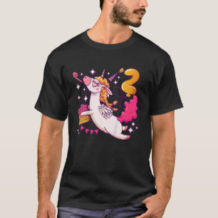 T-shirt Anniversaire de enfant fille 2 ans, Unicorne, Pop