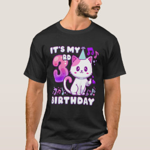T-shirt Anniversaire de enfant fille 3 ans, chaton K-pop a