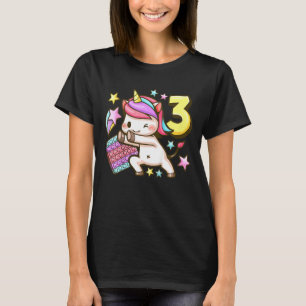 T-shirt Anniversaire de enfant fille 3 ans, Unicorne, Pop