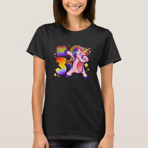 T-shirt Anniversaire de enfant fille 3 ans, Unicorne, Pop