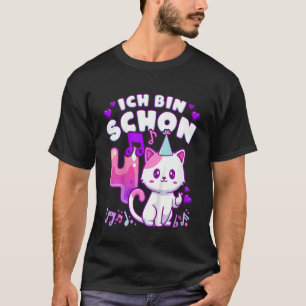 T-shirt Anniversaire de enfant fille 4 ans, K-pop, chaton,