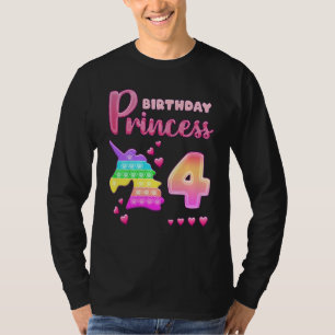 T-shirt Anniversaire de enfant fille 4 ans Unicorn Pop It