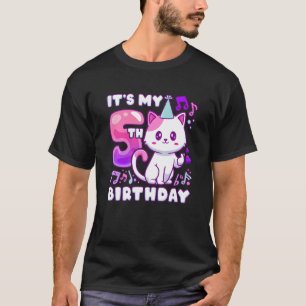 T-shirt Anniversaire de enfant fille 5 ans K pop chaton av