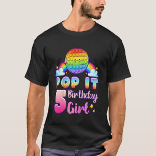 T-shirt Anniversaire de enfant fille 5 ans ronde Pop It Ra