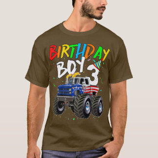 T-shirt Anniversaire de enfant Garçon 3 ans Monster Truck