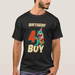 T-shirt Anniversaire de enfant Garçon 4 Ans Dinosaure Rex