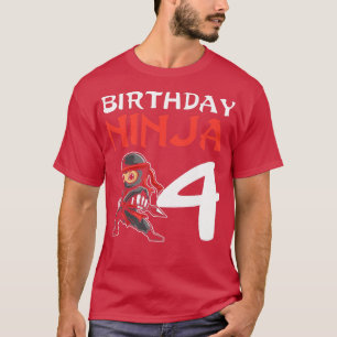 T-shirt Anniversaire de enfant Ninja 4 ans Quatrième anniv