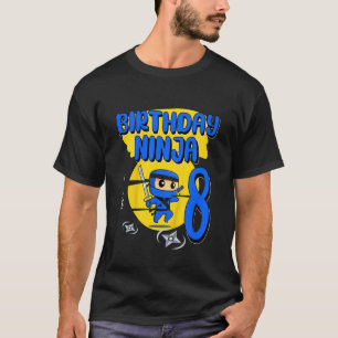 T-shirt Anniversaire de enfant Ninja 8 ans Parti Anniversa
