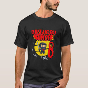T-shirt Anniversaire de enfant Ninja 8 ans Vieux Anniversa