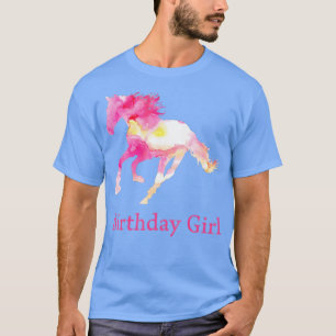 T-shirt Anniversaire de enfant Pink Aquarelle Cheval Cadea