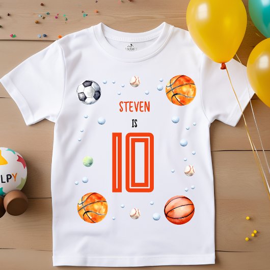 T-shirt Anniversaire de enfant sportif de balle